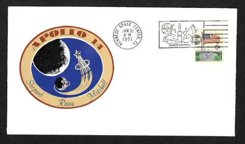 USA 1971: Apollo 14, Start - Shepard Roosa Mitchell, Erinnerungsbeleg