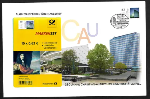 Bund 2015: Markenheftchen Ersttagsbrief - FDC: CAU - Universität zu Kiel