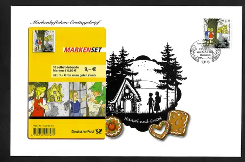 Bund 2014: Markenheftchen Ersttagsbrief - FDC - Hänsel und Gretel