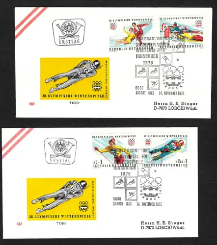 Österreich 1976: XII. Olympische Winterspiele, FDC, Innsbruck