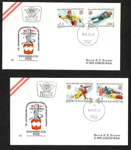 Österreich 1976: XII. Olympische Winterspiele, FDC, Innsbruck 1975