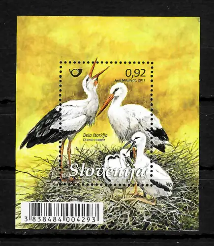 Slovenija 2011: Störche, Storch,Nest, postfrisch, **