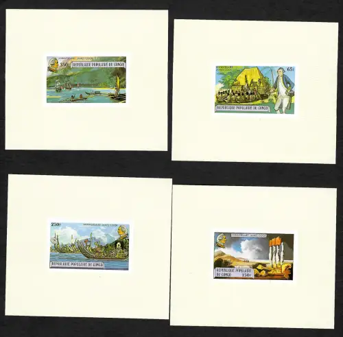 Kongo: 200. Todestag von James Cook, 4x Blocks, ungezähnt, postfrisch