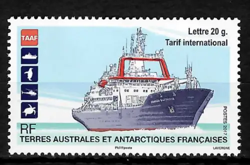 TAAF 2017: Marion Dufresne, Foschungs- und Versorgungsschiff, postfrisch