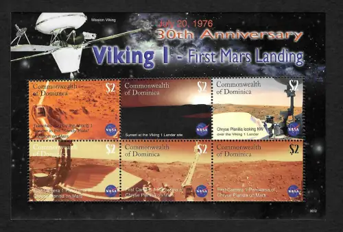 Dominica 2006: VIKING I, First Mars Landing, Erste Marslandung, postfrisch