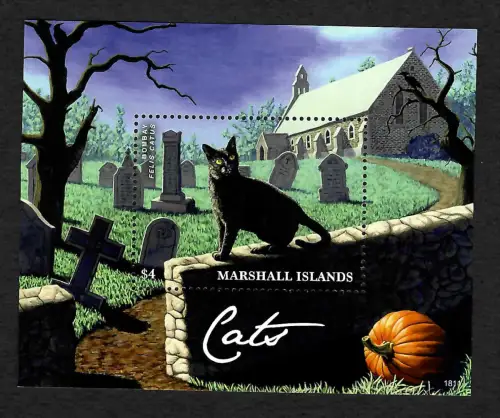 Mashall Inseln: Cats - Black cat, schwarze Katze, postfrisch