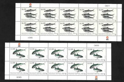 Grönland 2018: Fische in nordischen Gewässern, 2x Kleinbogen, postfrisch