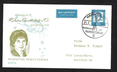 Bund: Bausteinkarte #22: Valentina Tereschkowa, gestempelt
