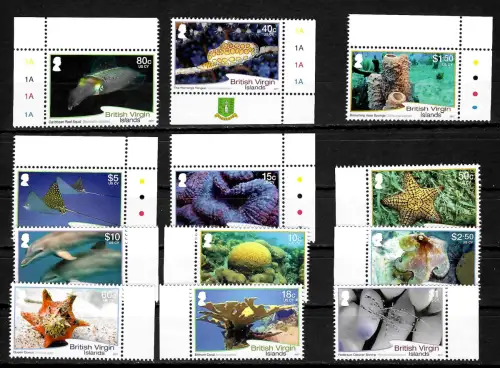 Virgin Islands 2017: Faszinierende Unterwasserwelt, 12 Briefmarken, postfrisch