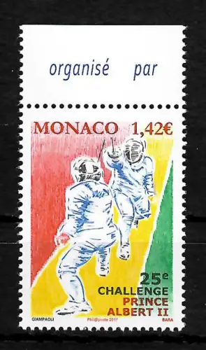 Monaco 2017: Challenge Prince Albert II, Fechtturnier, postfrisch