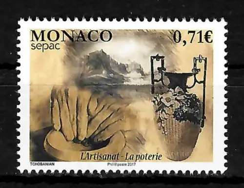 Monaco 2017: L'artisanat - La poterie Töpferei, postfrisch
