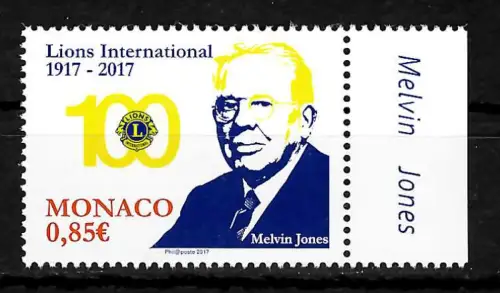 Monaco 2017: Lions international 1917-2017, Melvin Jones, postfrisch