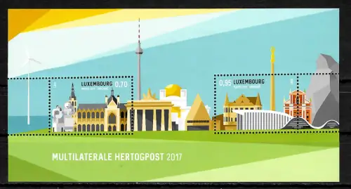 Luxembourg 2017: Multilaterale Hertogpost, postfrischer Block