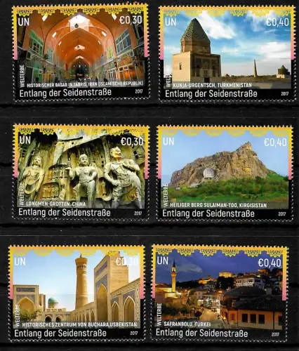 UNO 2017: Entlang der Seidenstraße, Welterbe 2017, aus Markenheftchen, **