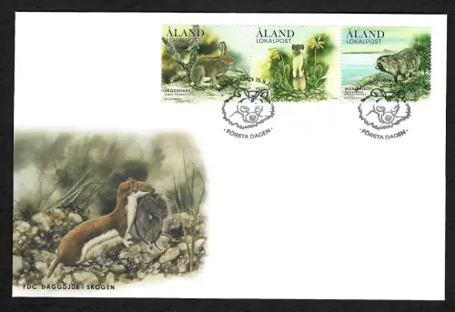 Aland 2017 Lokalpost, Säugetiere im Wald, FDC