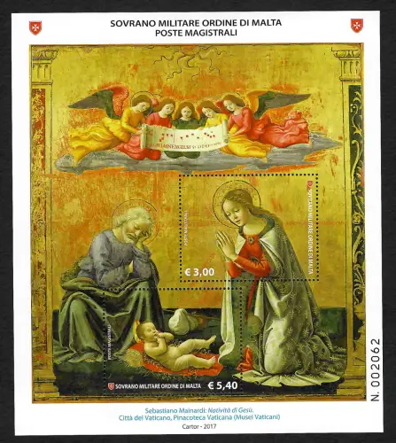 Malta 2017: Weihnachten, Geburt von Jesu von Sebastiano Mainardi, postfrisch
