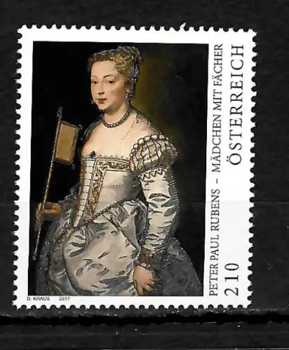 Österreich 2017: Peter Paul Rubens: Mädchen mit Fächer, postfrisch