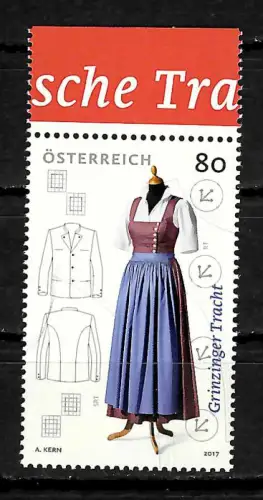 Österreich 2017: Grinzinger Tracht, postfrisch