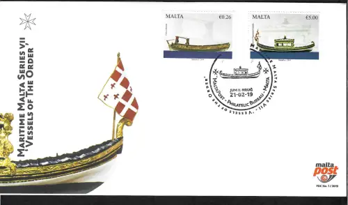Malta 2019: Maritim - alte Schiffe, FDC