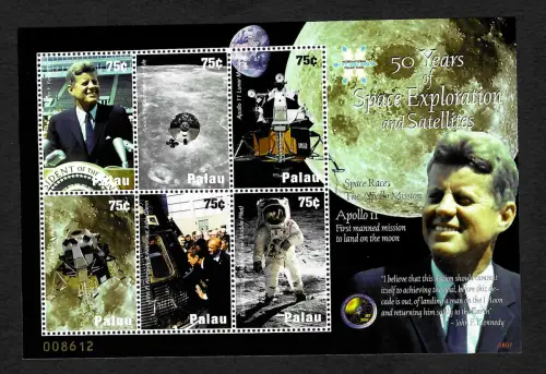 Palau 2019: 50 years of Space Exploration and Satellites, Apollo 11, postfrisch