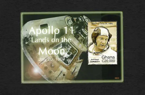 Ghana 2019: 50 years of Apollo 11, Lands on the Moon, Astronaut Aldrin, **