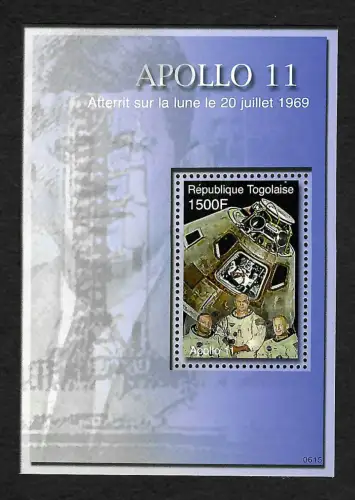 Togo 2019: Apollo 11 Atterrit sur la lune, postfrisch