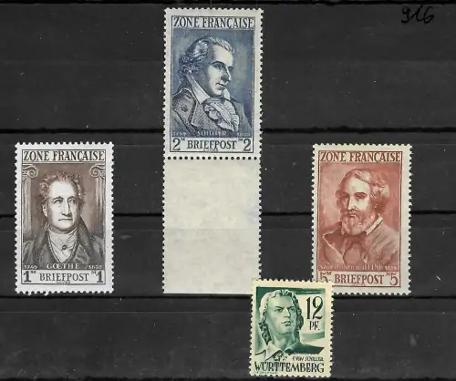 Franz. Zone: MiNr. 11-13, postfrisch