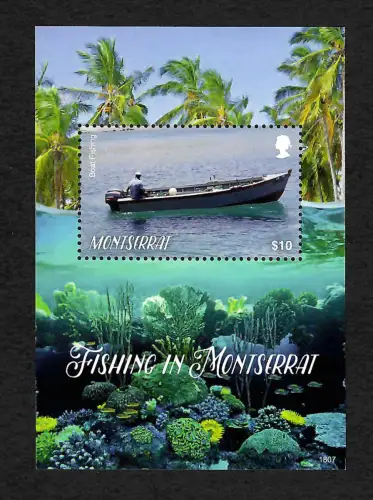 Montserrat 2019: Fishing in Montserrat, mnh