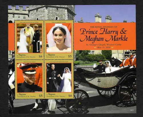 Grenadines of St. Vincent - Mayreau: Prince Harry & Maghan Markle, 2018, **
