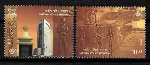 Indien 2018: National Police Monument, 2x stamps, mnh
