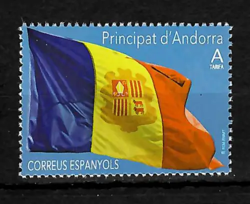 Andorra spanisch 2018: Flagge von Andorra, postfrisch