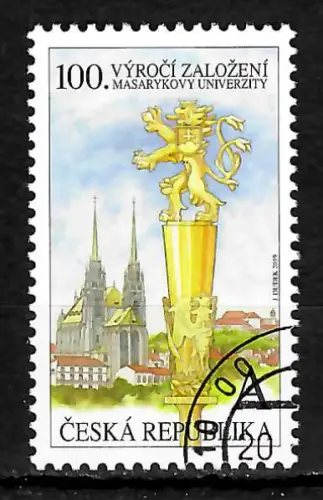 Tschechische Republik 2019: 100. Jahrestag der Masaryk Universität gestempelt