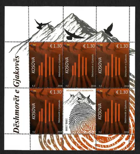 Kosovo 2018: Märthyrer von Gjakova, postfrischer Block