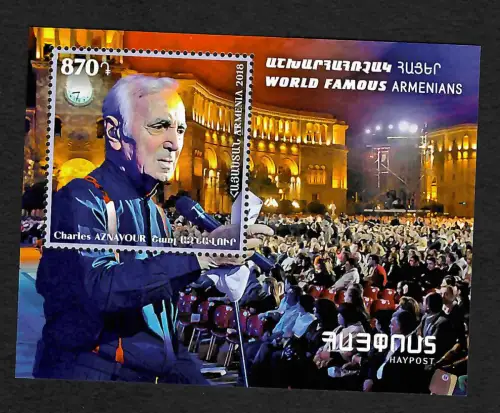 Armenien 2018: Charles Aznavour, famous Armenians, postfrisch