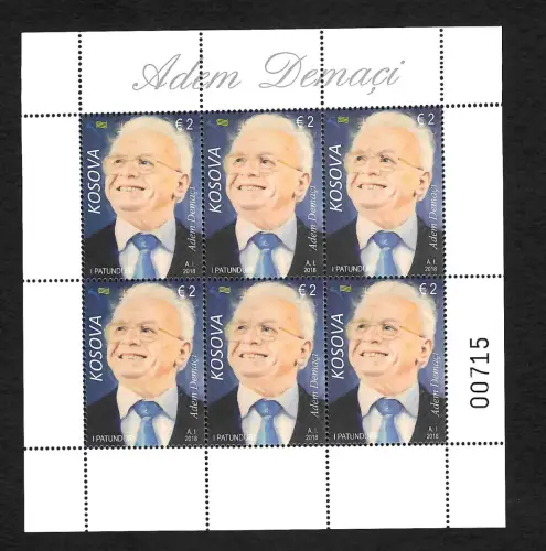 Kosovo 2018: Aden Demaci, Freiheitskämpfer, postfrischer Block