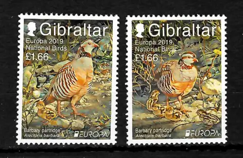 Gibraltar 2019: EUROPA: National Birds, postfrisch