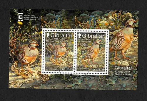 Gibraltar 2019: EUROPA: National Birds, Block gestempelt