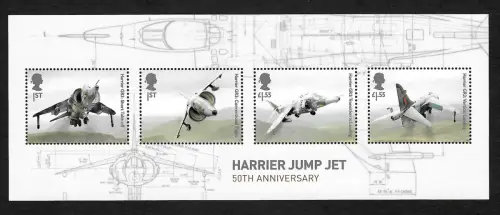 GB 2019: Harrier Jump Jet, 50th Anniversary, mnh