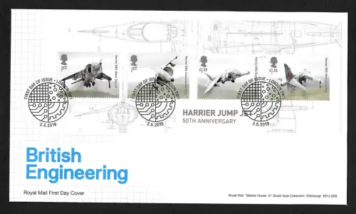 GB 2019: Harrier Jump Jet, 50th Anniversary, FDC