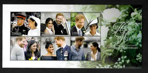 Jersey 2019: 1st Wedding Anniversary Prinz Harry und Meghan Markle 2, mnh
