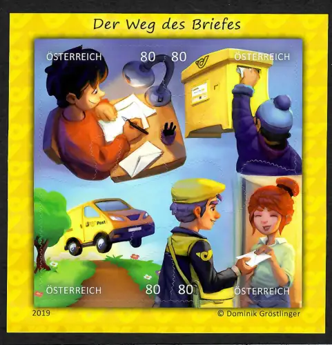 Österreich 2019: Puzzle Block: Der Weg des Briefes **
