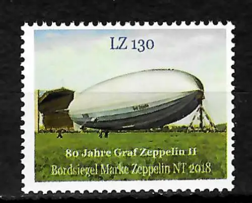 Bund 2018: Bordsiegelmarke LZ 130, 80 Jahre Graf Zeppelin II, **