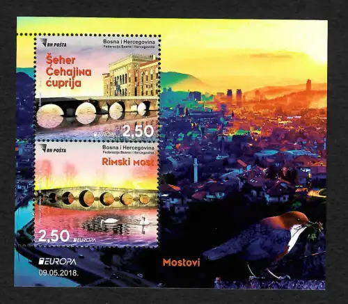 Bosnien Herzegovina 2016: Europa Brücken, Block postfrisch, **