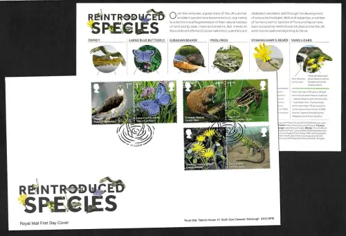 GB 2018: Wiedereinführung von Tieren und Pflanzen, FDC