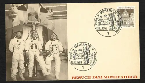 Bund 1969: Besuch der Mondfahrer in Berlin, Erinnerungskarte