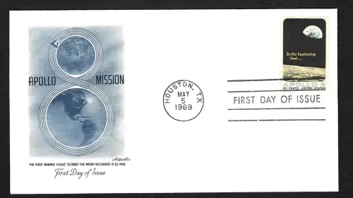 USA: Mission Apollo 8, Houston, TX, 5.5.1969, #981, FDC