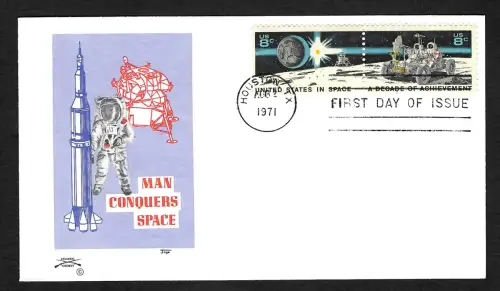 USA 1971: Man conquers space, FDC, #1045-1047