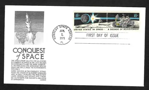 USA 1971: Conquest of Space; Kennedy Space Center, FDC, #1045-1047