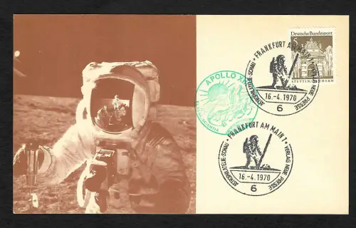 Bund 1970: Frankfurt/M, Astrophilatelie - Schau, Apollo 13, Ausstellungsbeleg