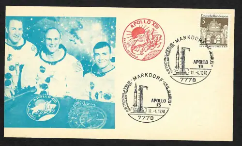 Bund 1970: Markdorf, Astrophilatelie - Schau, Apollo 13, Ausstellungsbeleg